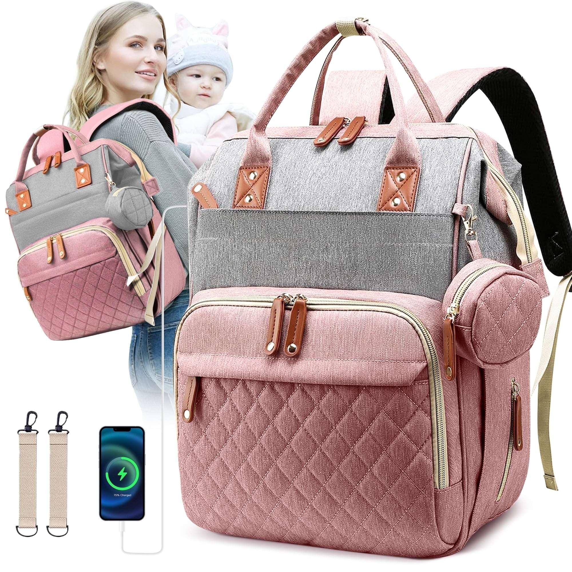 Morfone Baby Diaper Bag Backpack, Multifunction Waterproof Baby Bag with USB Charging Port, Stroller Straps & Pacifier Case Unisex, Colorful - Image 10