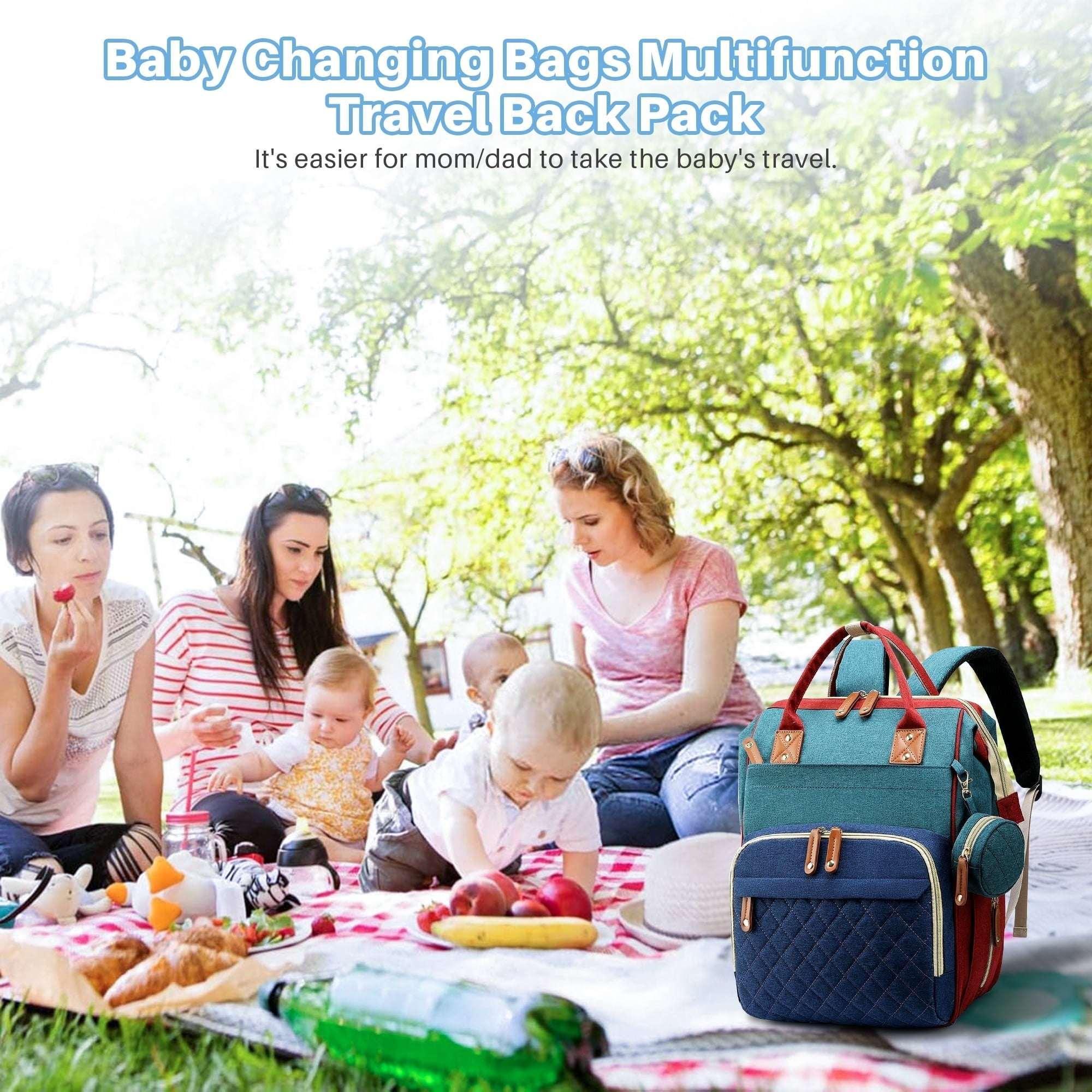 Morfone Baby Diaper Bag Backpack, Multifunction Waterproof Baby Bag with USB Charging Port, Stroller Straps & Pacifier Case Unisex, Colorful - Image 7