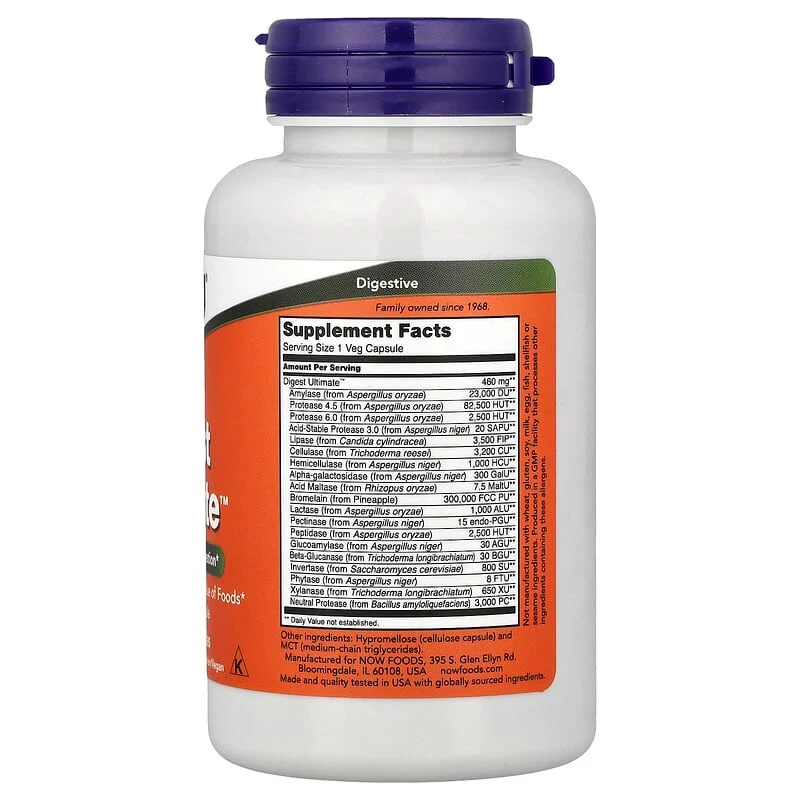 NOW Foods, Digest Ultimate™, Veg Capsules - Image 8