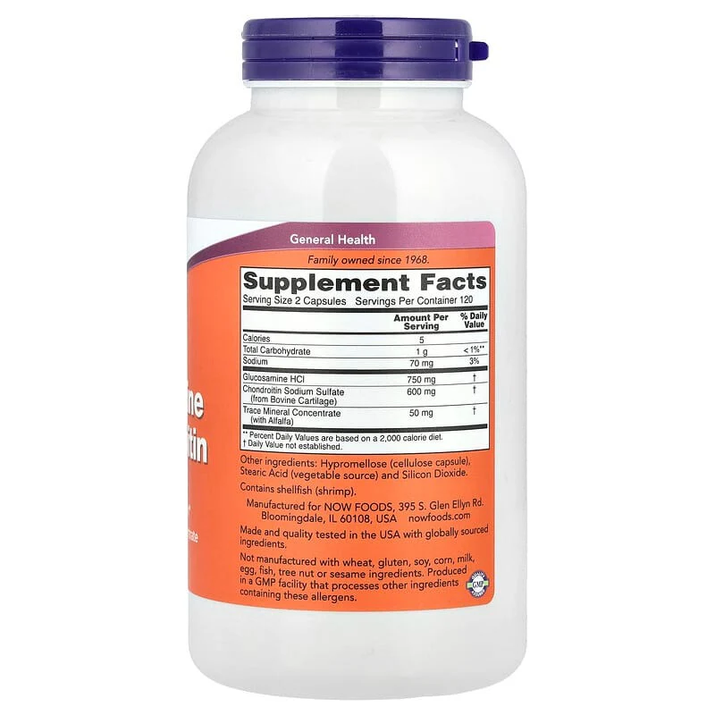 NOW Foods, Glucosamine & Chondroitin, Veg Capsules - Image 5