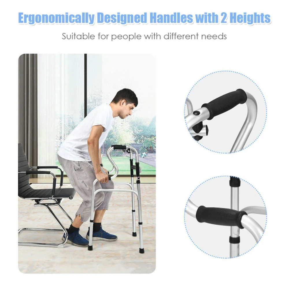 Resenkos Medical Mobility Walker,One-Button Folding Aluminum Walking Frame Walker - Image 5