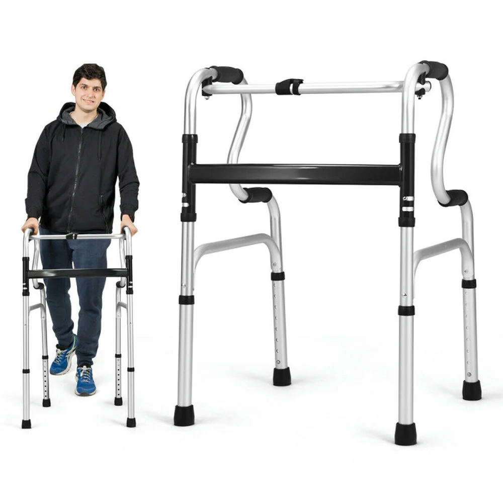Resenkos Medical Mobility Walker,One-Button Folding Aluminum Walking Frame Walker - Image 7