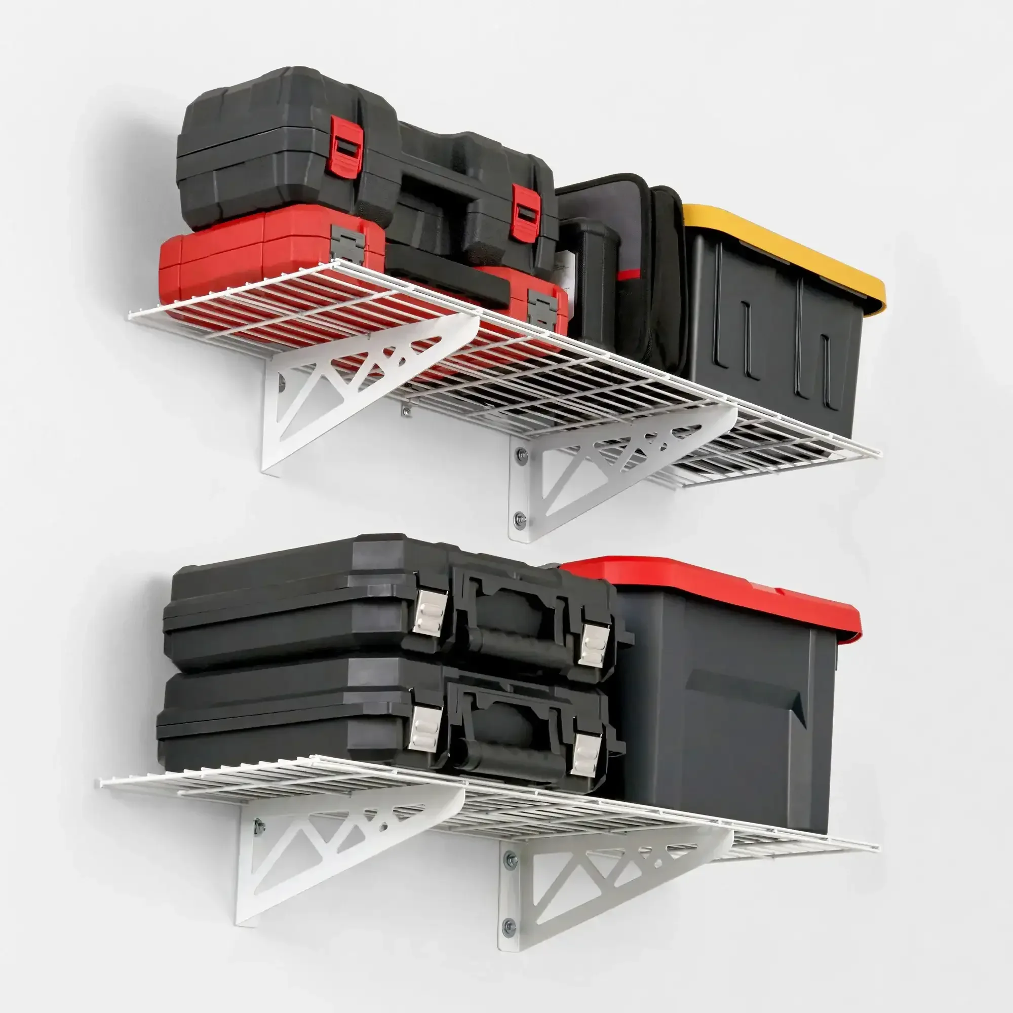 SafeRacks Wall Shelf Combo Kit, Two Shelves, Four Deck Hooks - Image 7