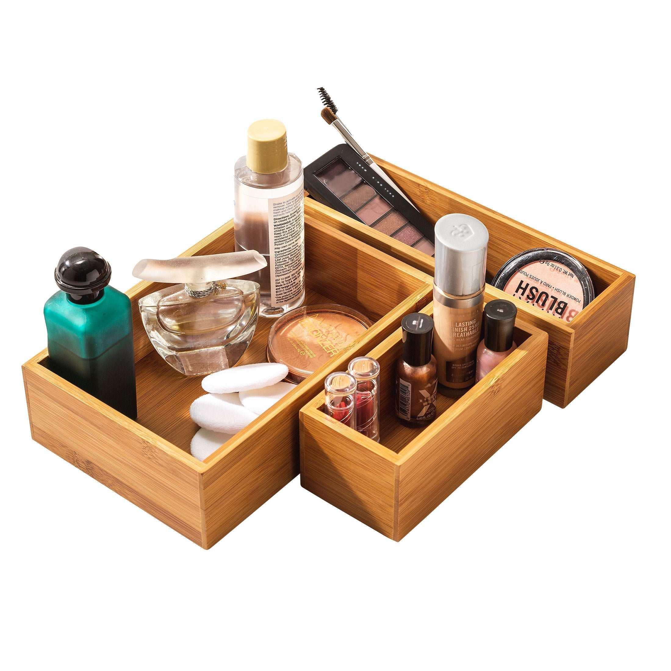 Seville Classics 10-piece Bamboo Storage Box Organizer Set - Image 5