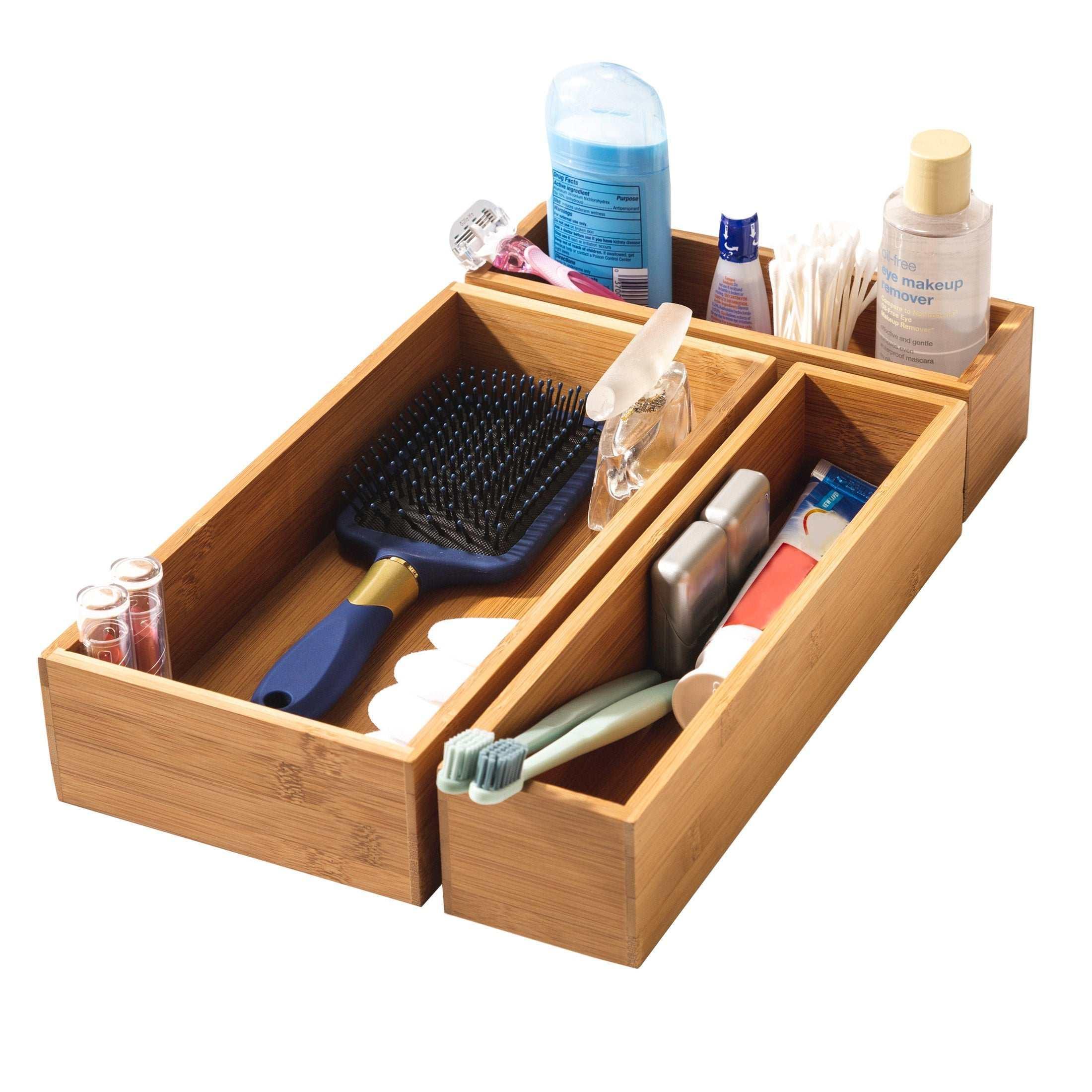 Seville Classics 10-piece Bamboo Storage Box Organizer Set - Image 7
