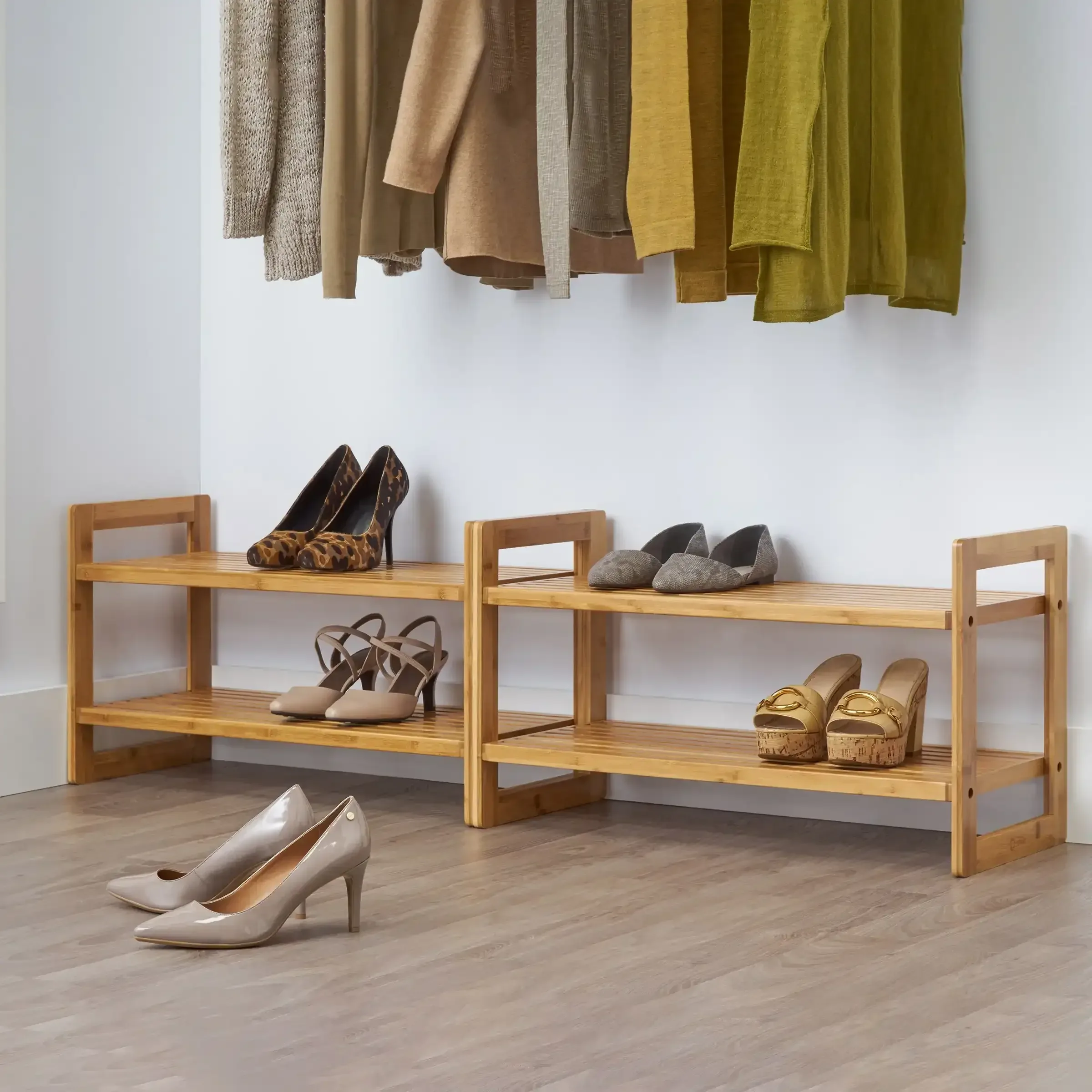 TRINITY Bamboo 2-tier Shoe Rack, 2-pack - Image 5